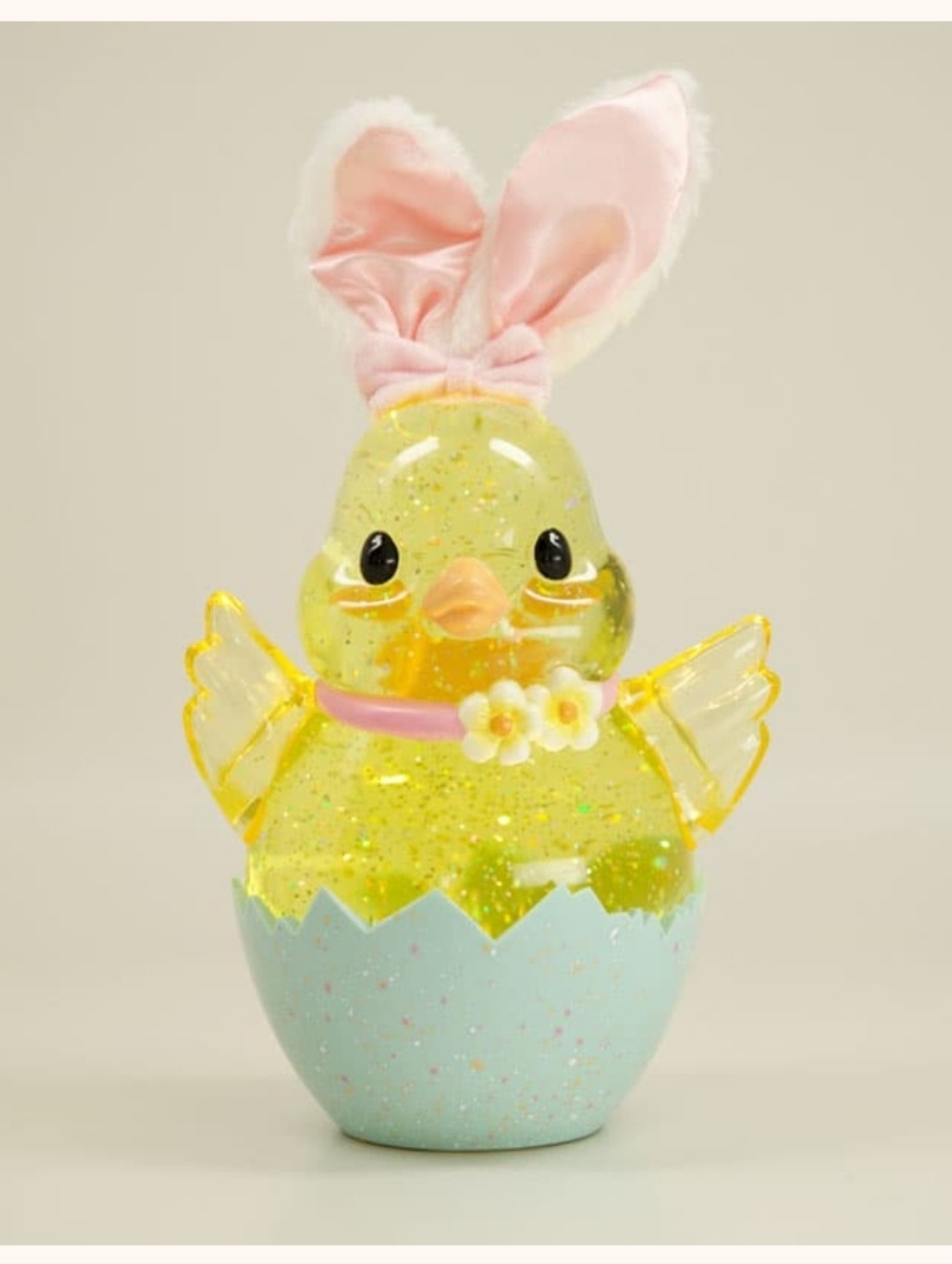 Cracker Barrel Chick Bunny Glitter Globe